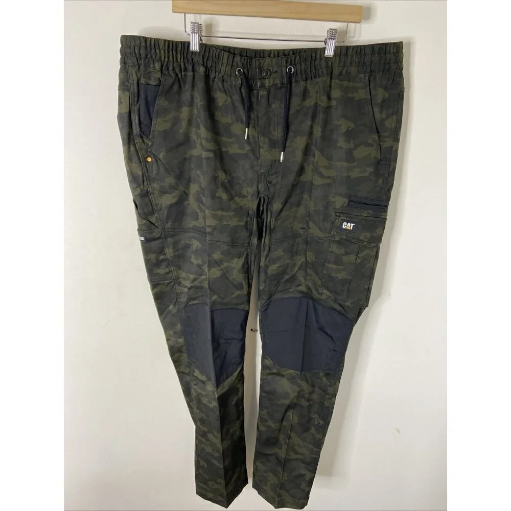 Cat Caterpillar Men Night Camo Utility Work Cargo‎ Pants Men 44X34 Tapered